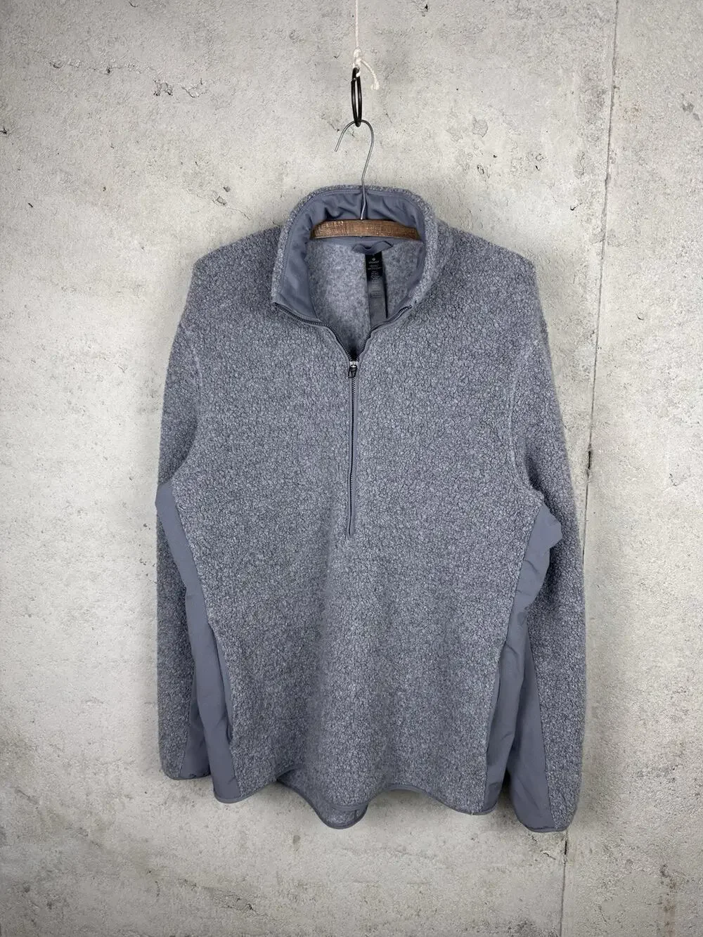 Lululemon Sherpa Fleece Quarter-Zip Pullover Gray Wool Silk Blend Size Large